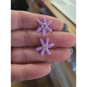 Maje Purple Flower Earrings New $125